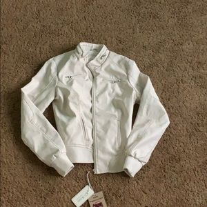 White Leather jacket vegan free